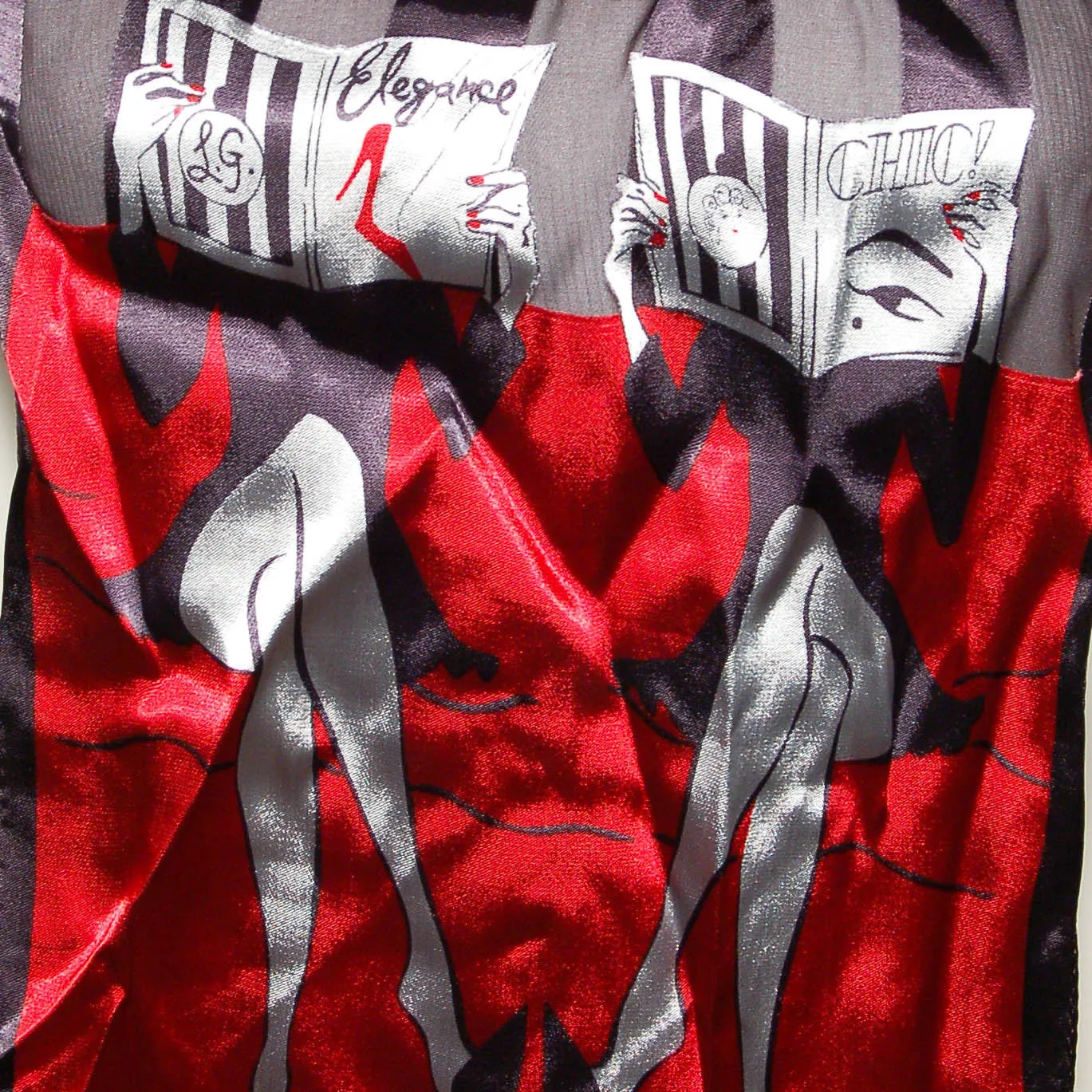 Scarf with Fashion Magazine Design by Lulu Guiness