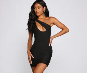 Seize The Moment Charming One Shoulder Mini Dress
