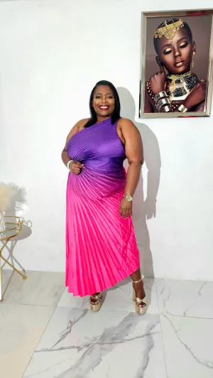 Sekala Pleated Ombre Dress