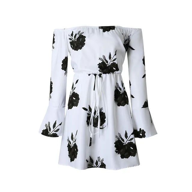Sexy Backless Floral Print  Dress Multiple Designs