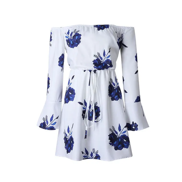 Sexy Backless Floral Print  Dress Multiple Designs