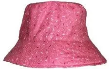 Sherpa Reversible Bucket Hat - White/Pink Candies
