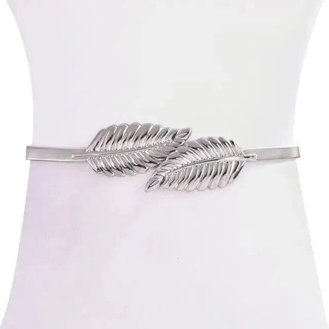 Shiny Women Metal Belt Luxurious Gold Dress Chain Belts Elegant Polished Adjustable Metal Mirror Waist Belt