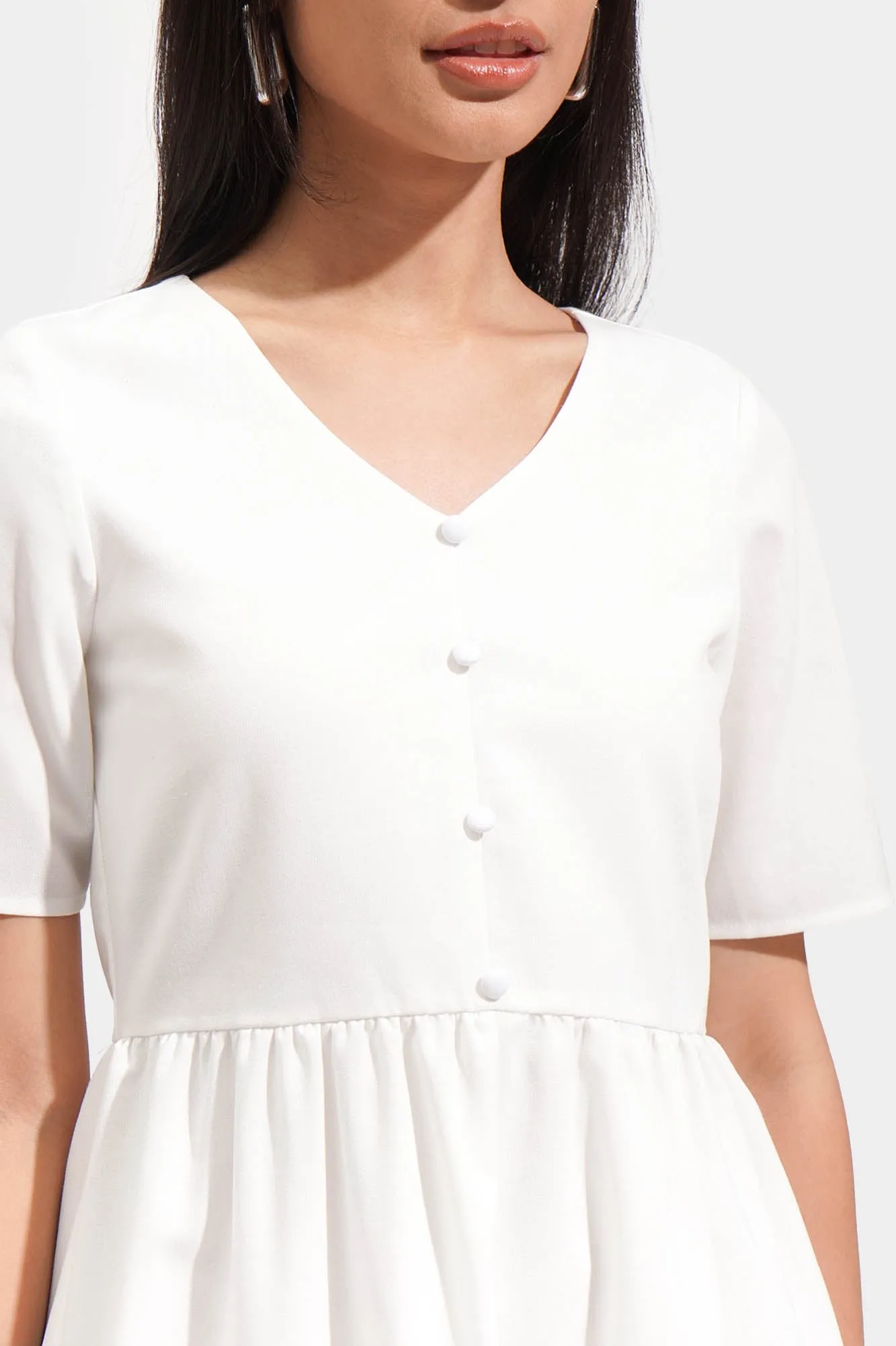 Shirred Fit and Flare Dress