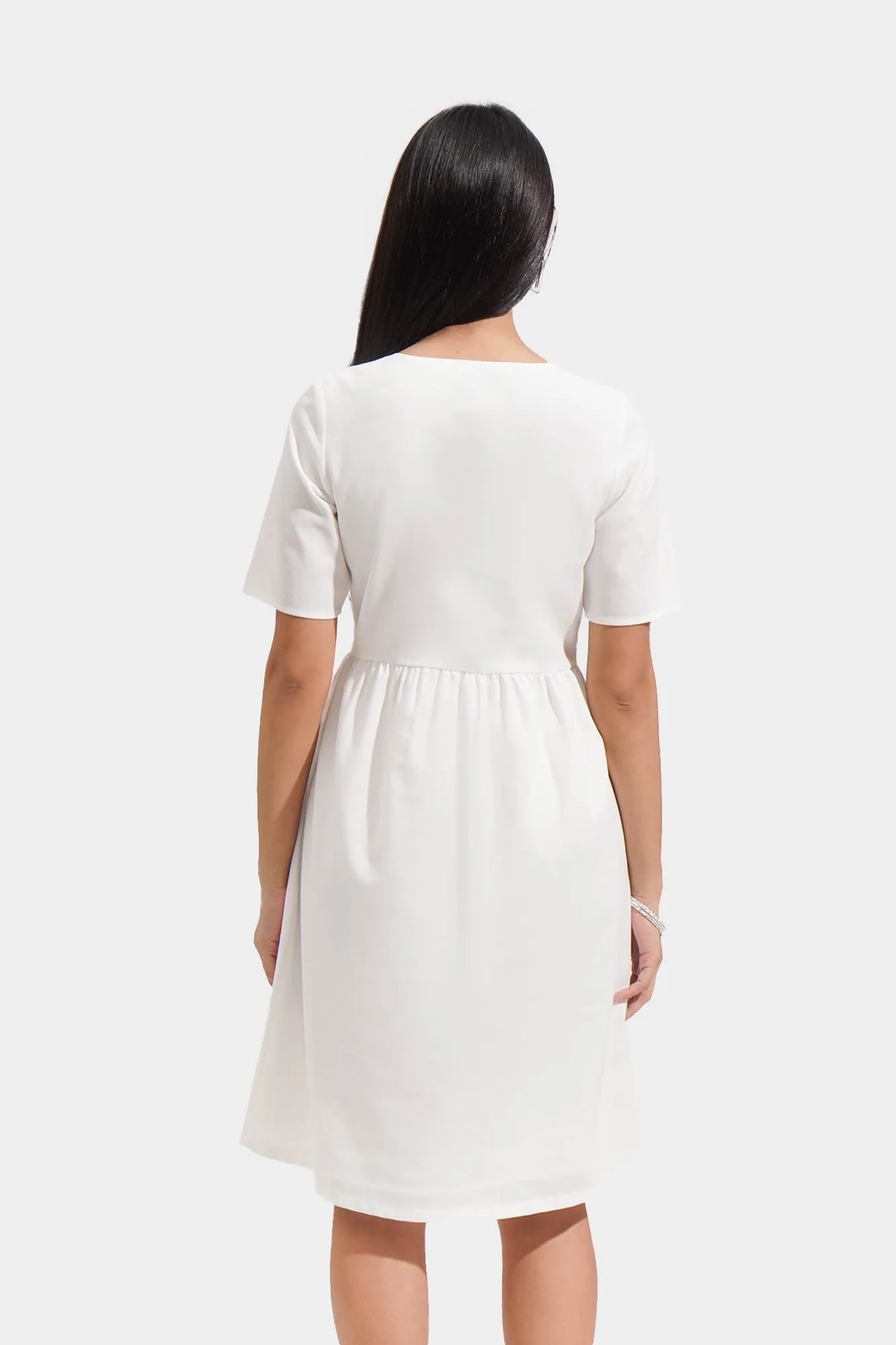 Shirred Fit and Flare Dress
