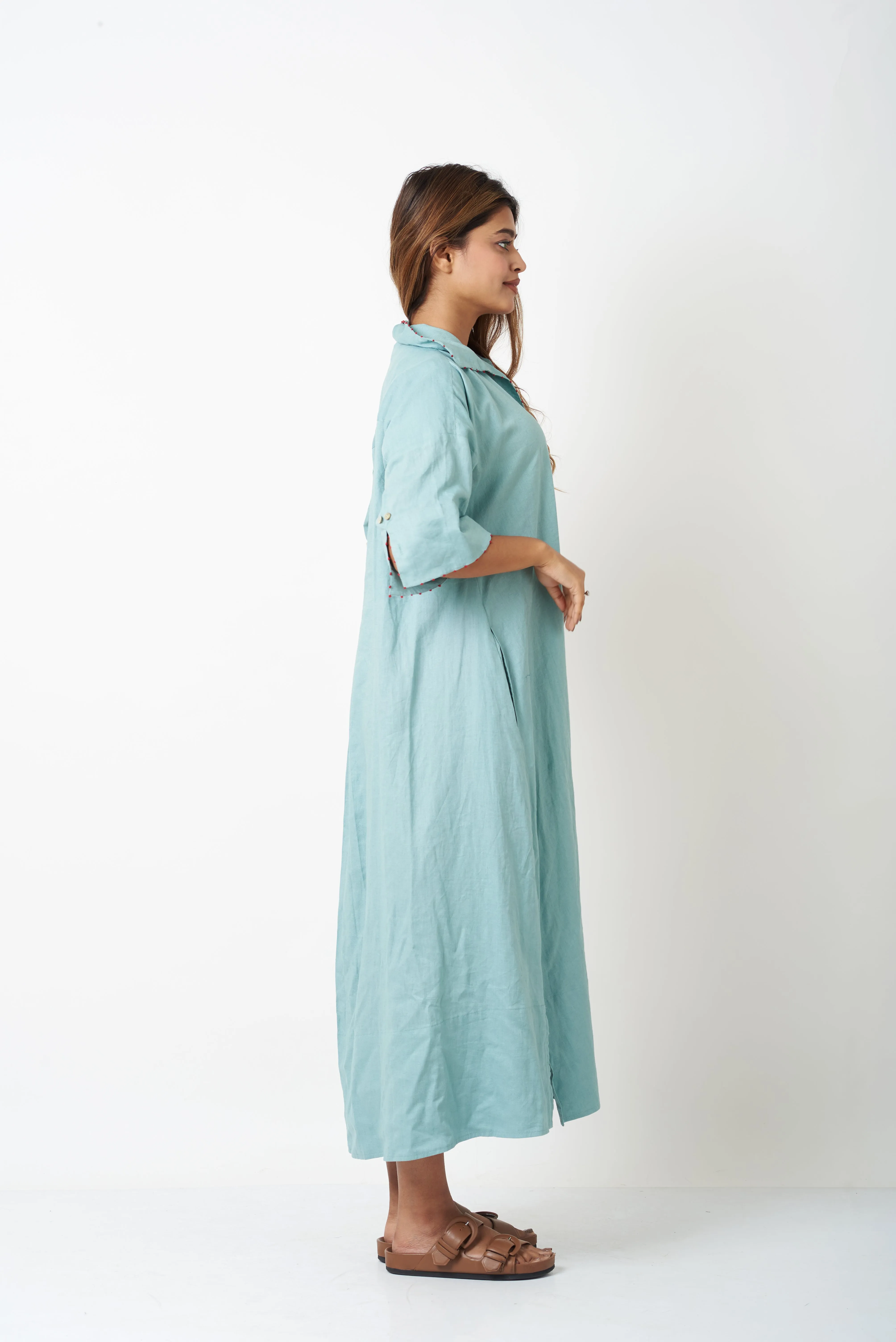 SHIRT DRESS - AQUA