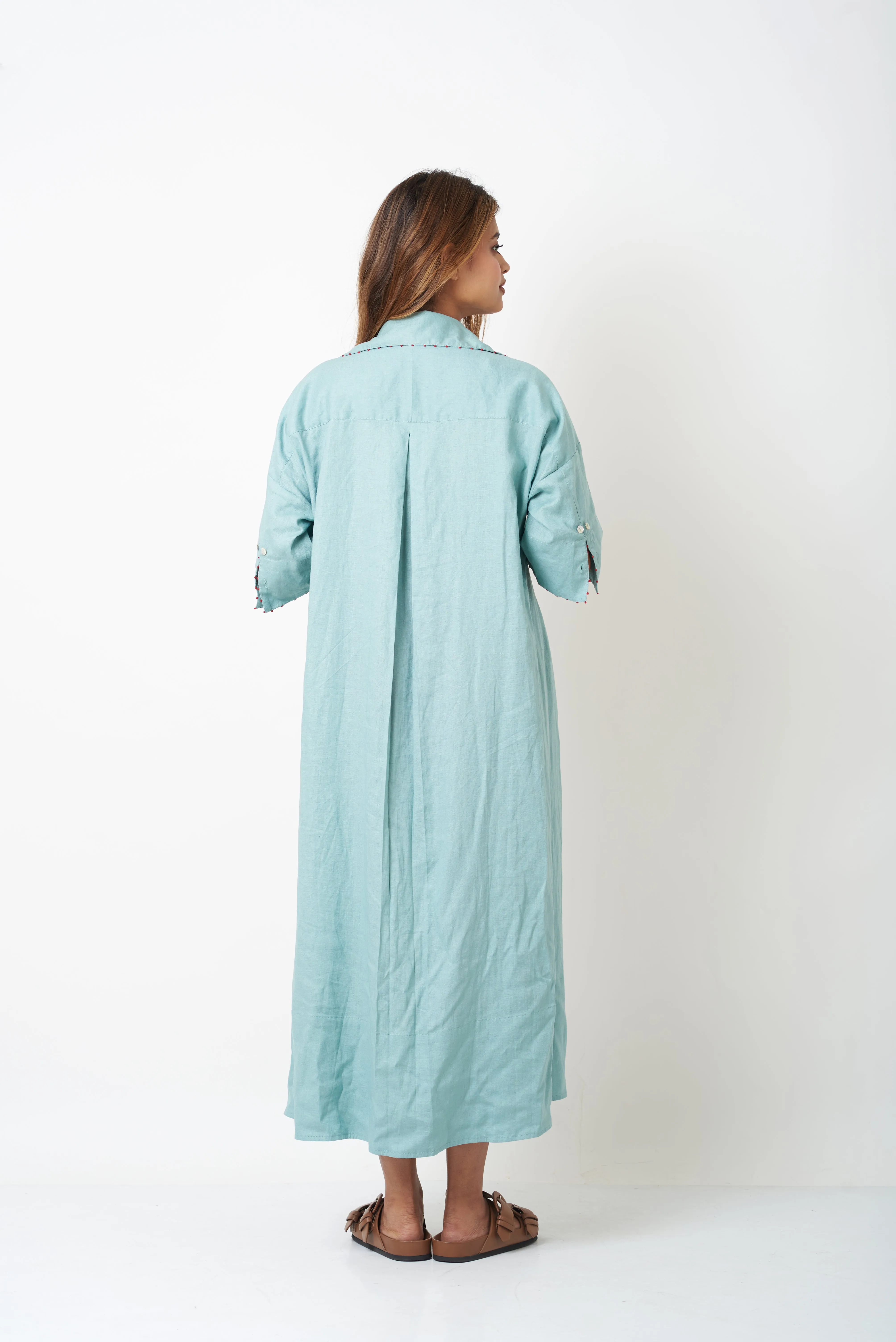 SHIRT DRESS - AQUA