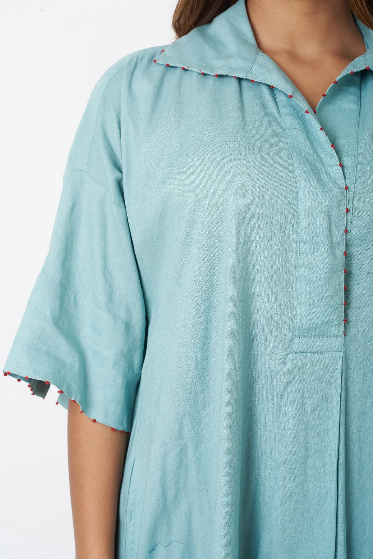 SHIRT DRESS - AQUA