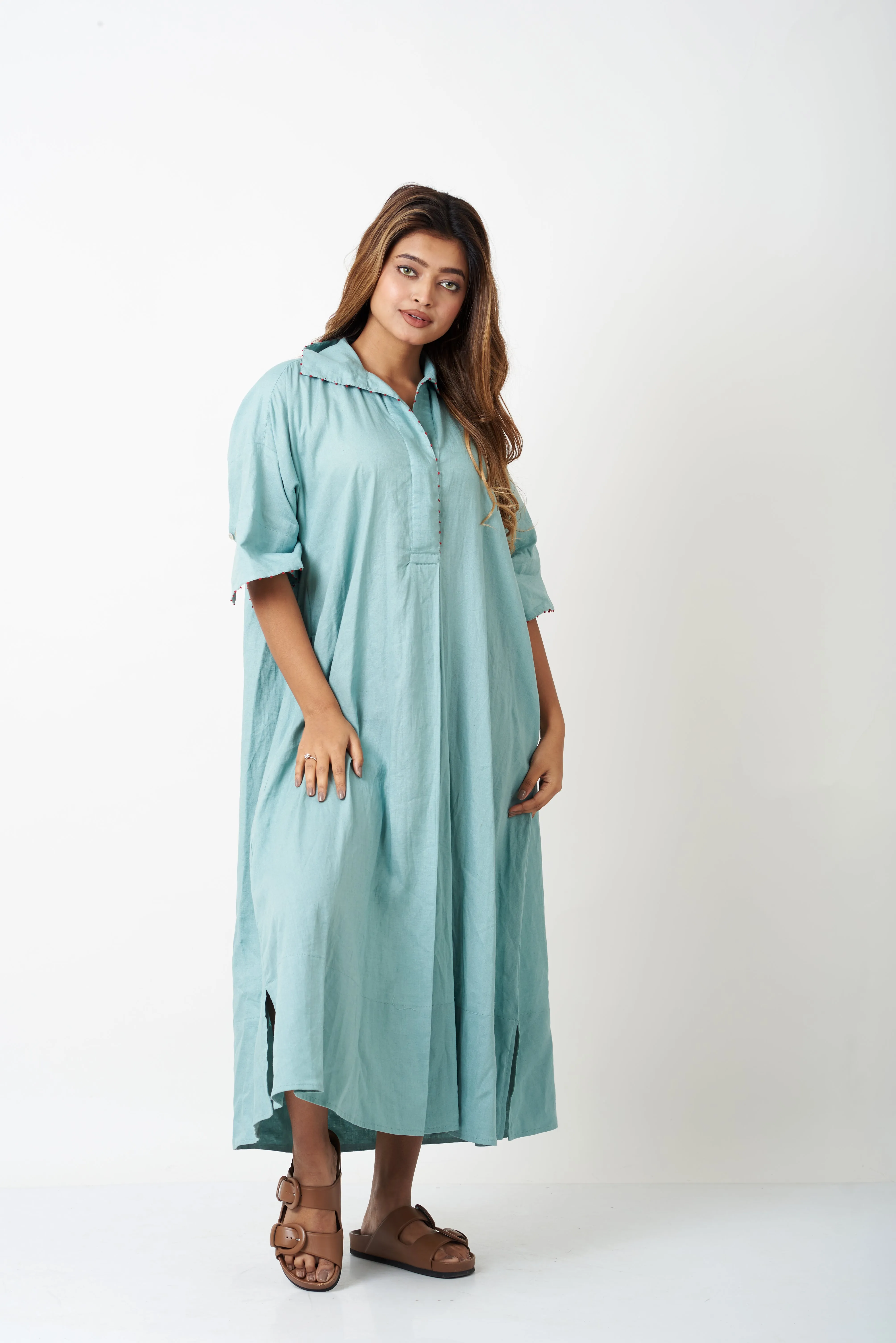 SHIRT DRESS - AQUA