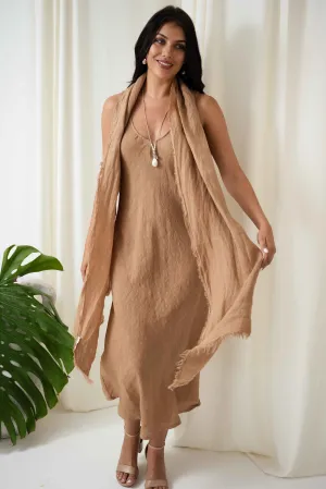 Sicilian Linen Scarf | Caramello