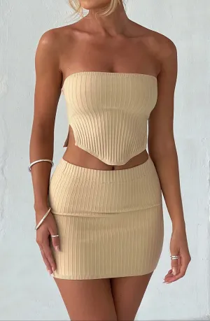 Sicily Mini Skirt – Beige