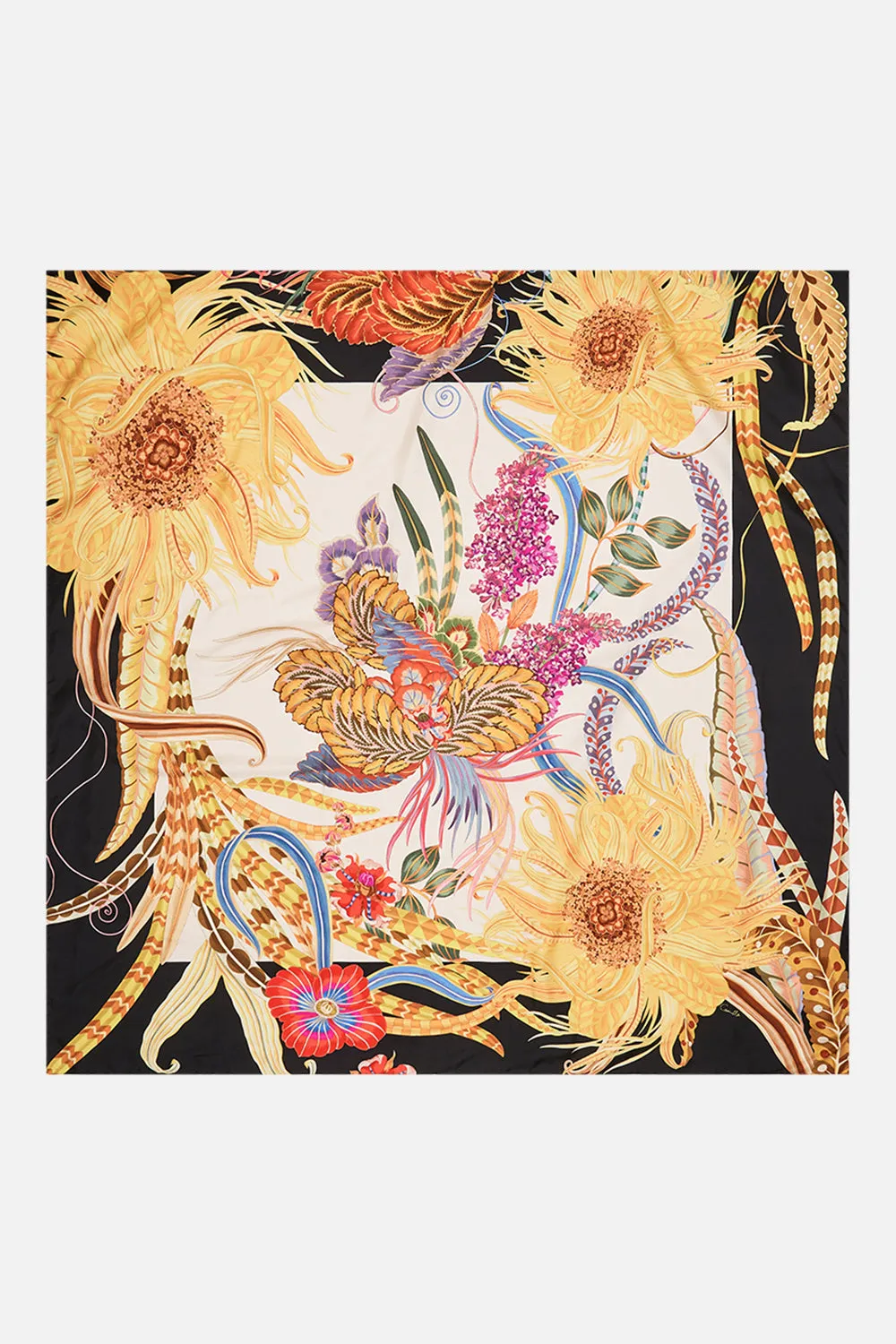 SILK SQUARE SCARF SUNFLOWERS ON MY MIND