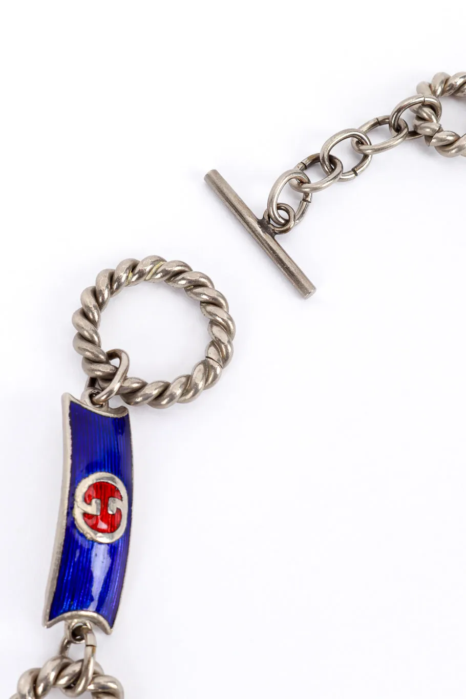 Silver Enamel GG Logo Belt
