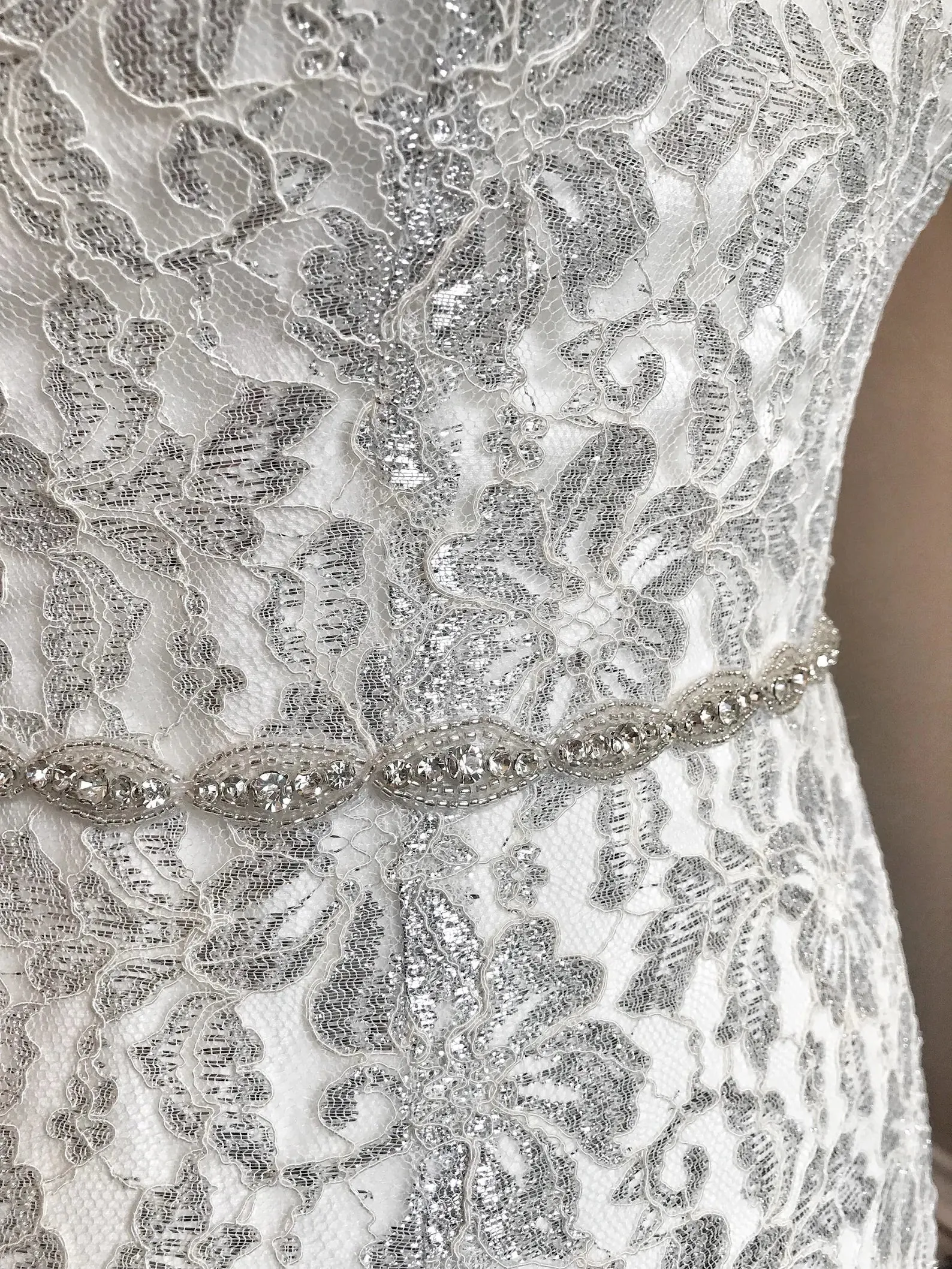 Silver Lace Fit & Flare Wedding Dress Selene