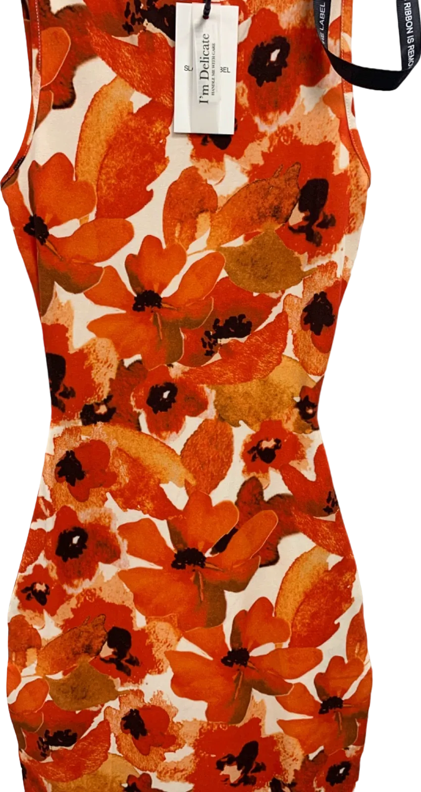 SLA the Label Red Floral Calabria Dress UK XXS