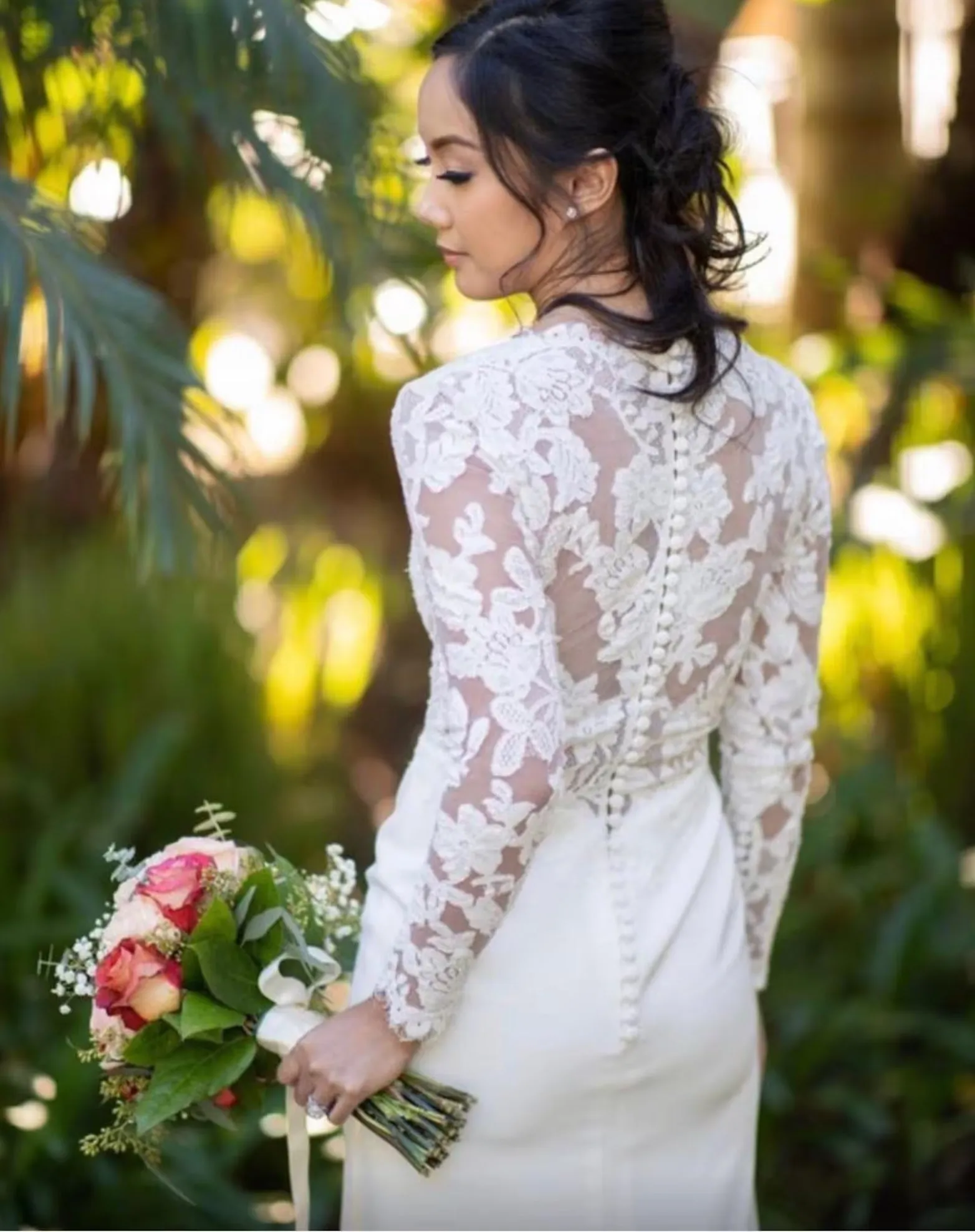 Sleek Sheer Lace Bodice Fit & Flare Wedding Dress Chelsea