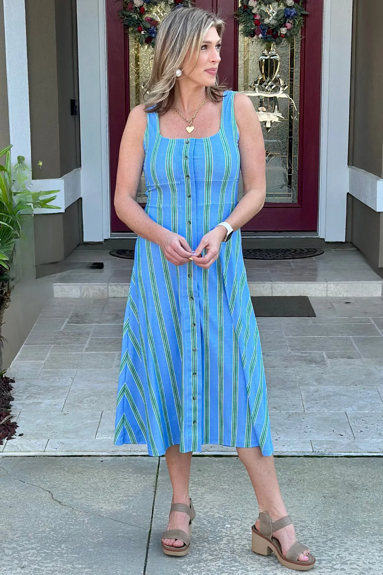 Smith & Quinn The Diana Dress in Hydrangea Stripe