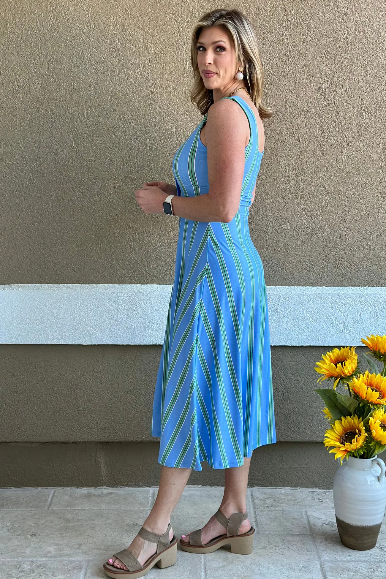 Smith & Quinn The Diana Dress in Hydrangea Stripe
