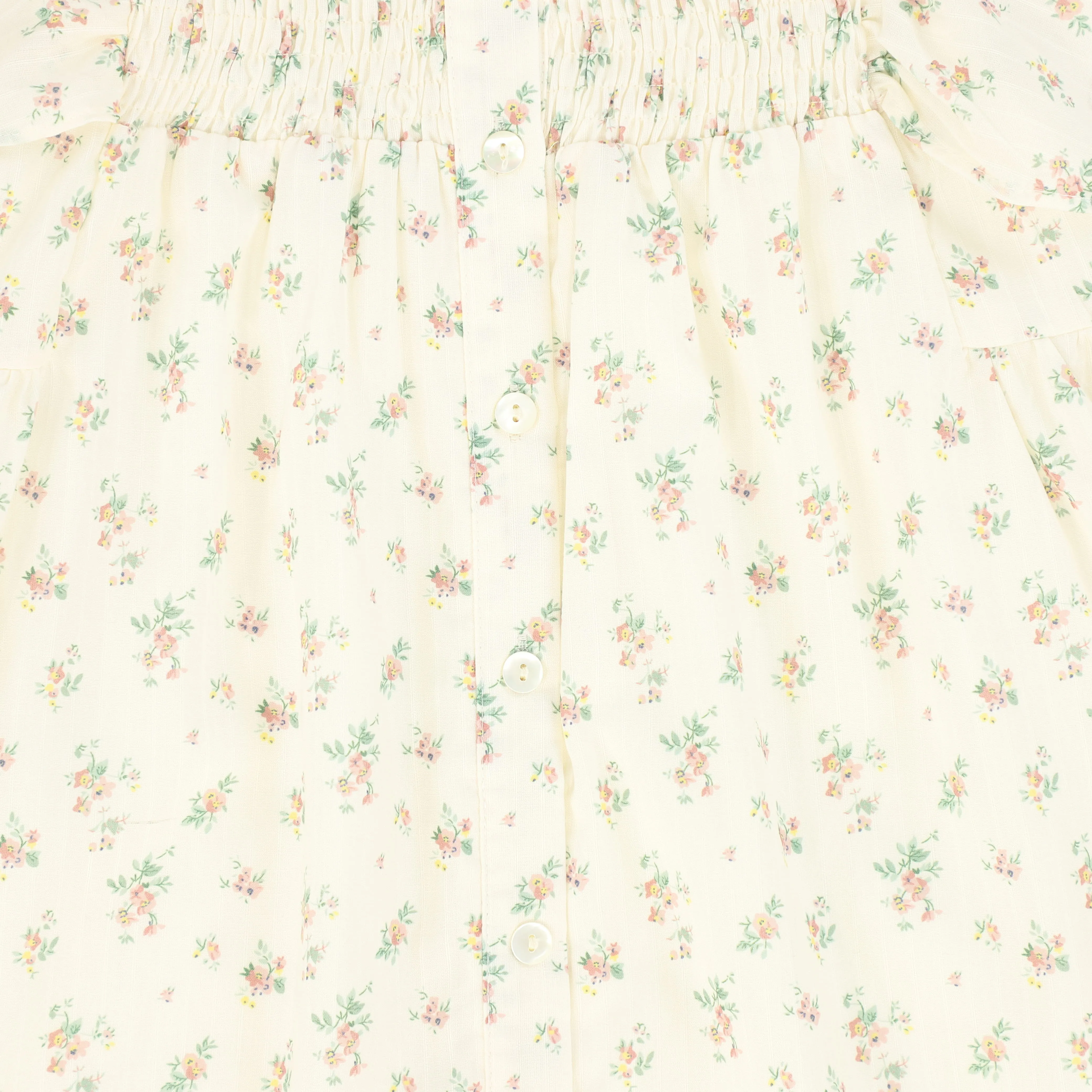 Smocked floral print dress by Bace