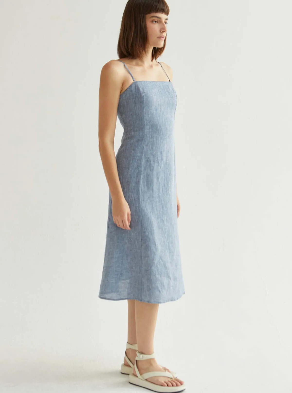 Sofia Linen Midi Dress