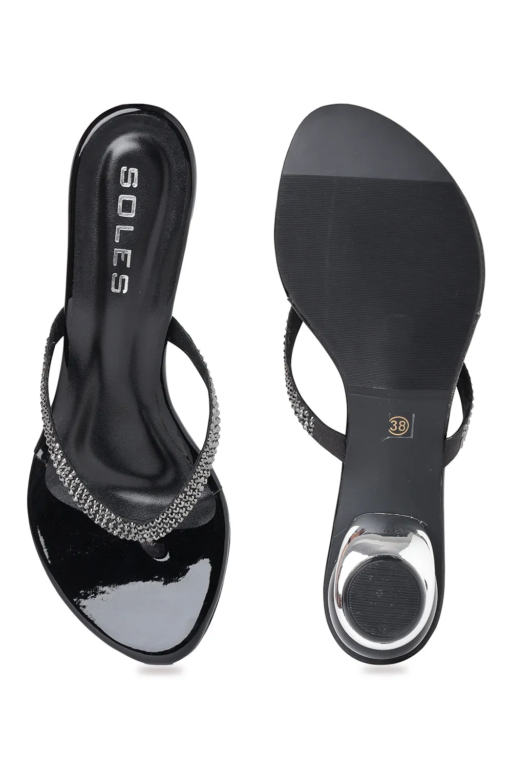 SOLES V Strapped Round Heels