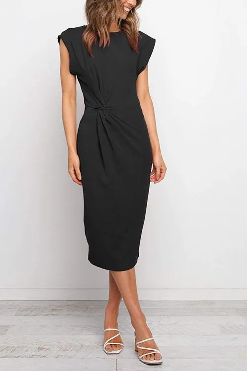 Solid Twist Sleeveless Dress