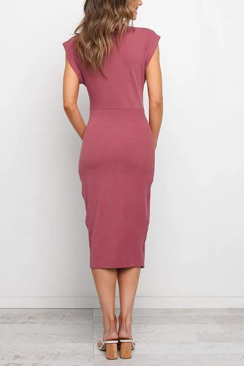 Solid Twist Sleeveless Dress