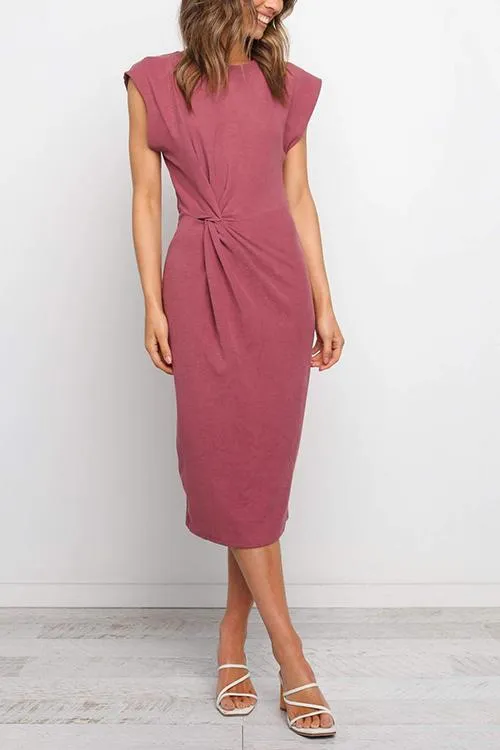 Solid Twist Sleeveless Dress