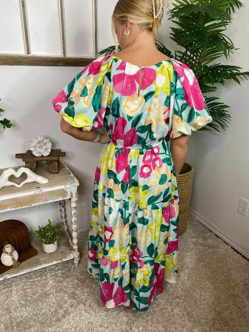 Spring Floral Midi Dress in Regular & Curvy
