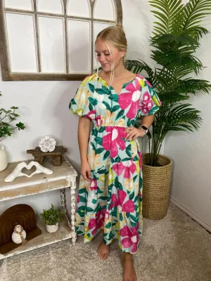 Spring Floral Midi Dress in Regular & Curvy