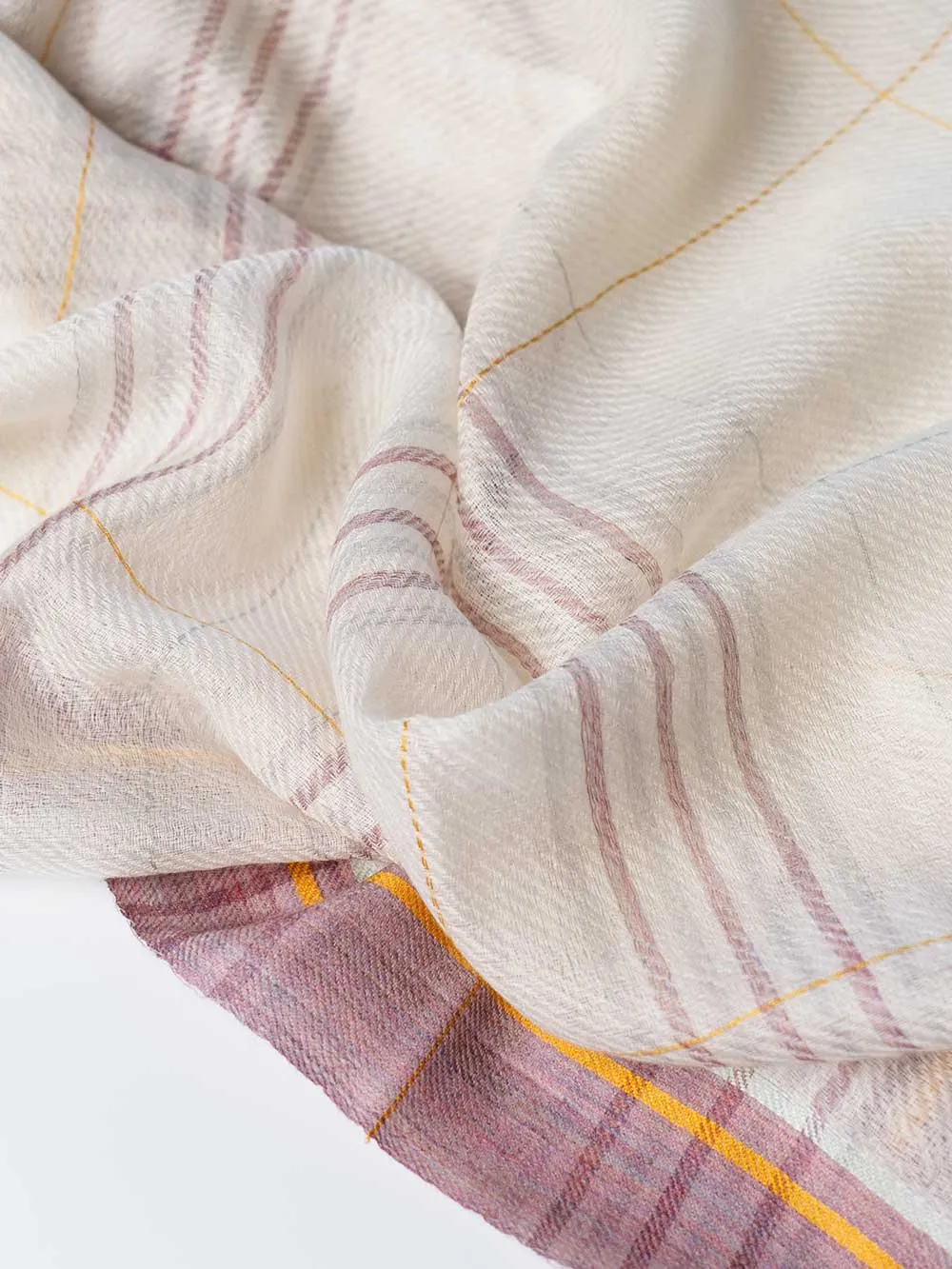 Square - Featherlight Purple Plaid Cashmere Scarf