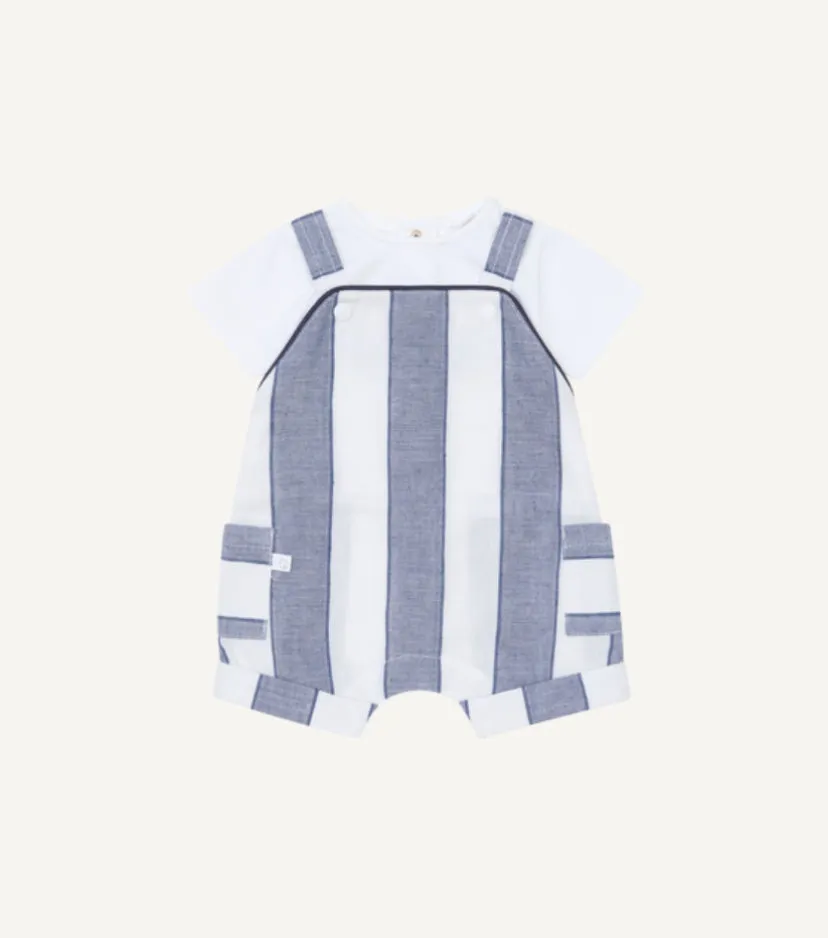 SS25 Deolinda - Blue/White Stripe Dungaree and Top Set