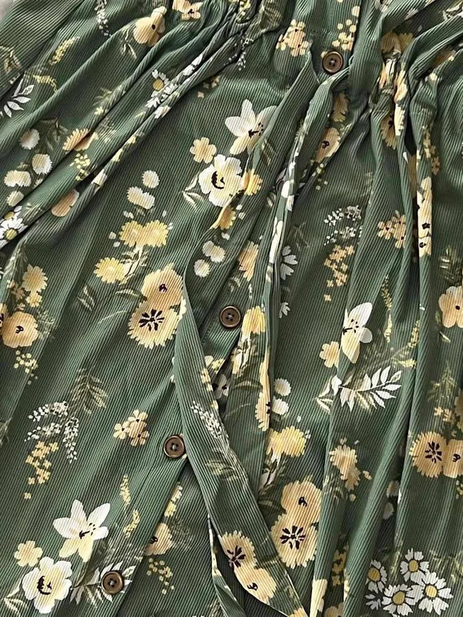 Stacie - Green Yellow Floral