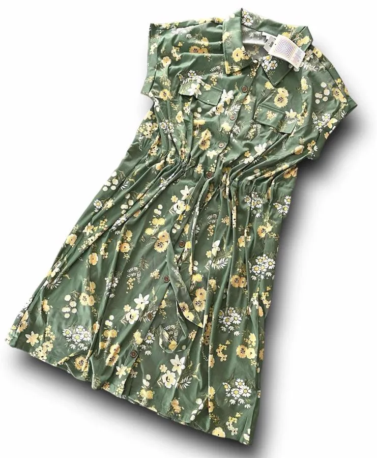 Stacie - Green Yellow Floral