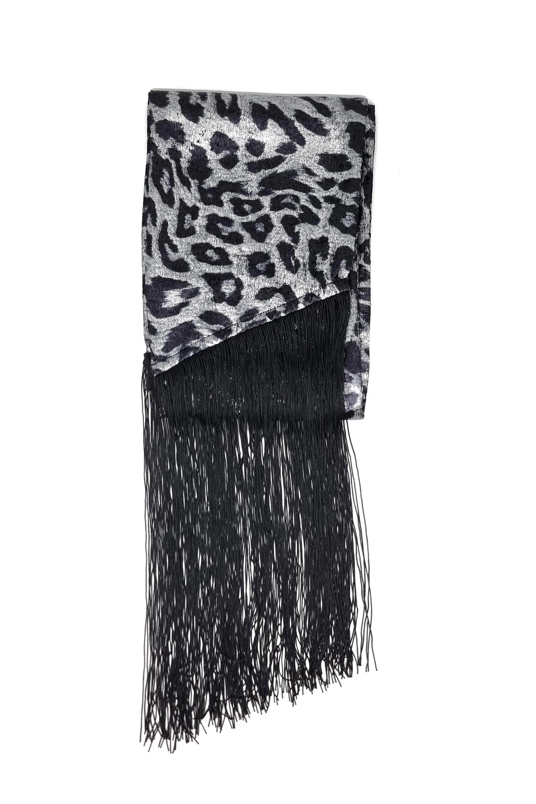 STEVIE LAME SCARF IN SILVER LEO
