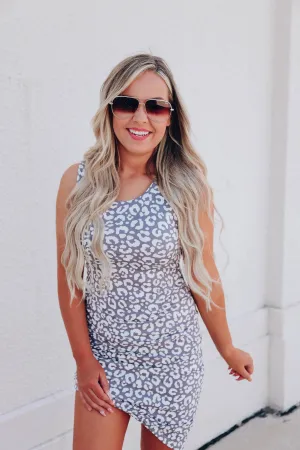 Stylish Instincts Side Ruched Dress - Grey