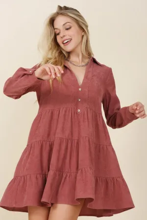 Suede Fit and Flare Dress