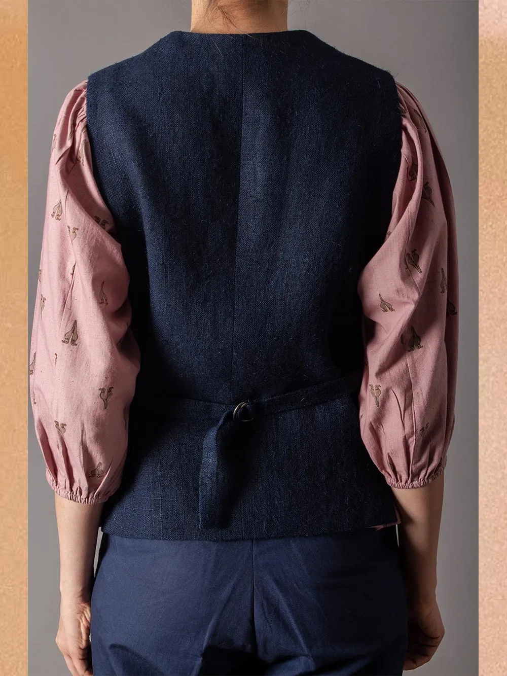 SUKETDHIR   I   SD Waist Coat | Heavy Linen | Navy