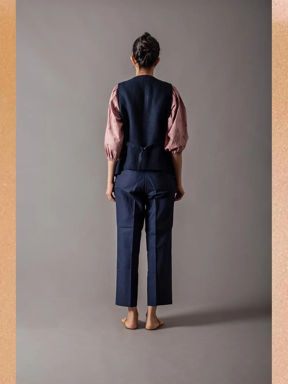 SUKETDHIR   I   SD Waist Coat | Heavy Linen | Navy