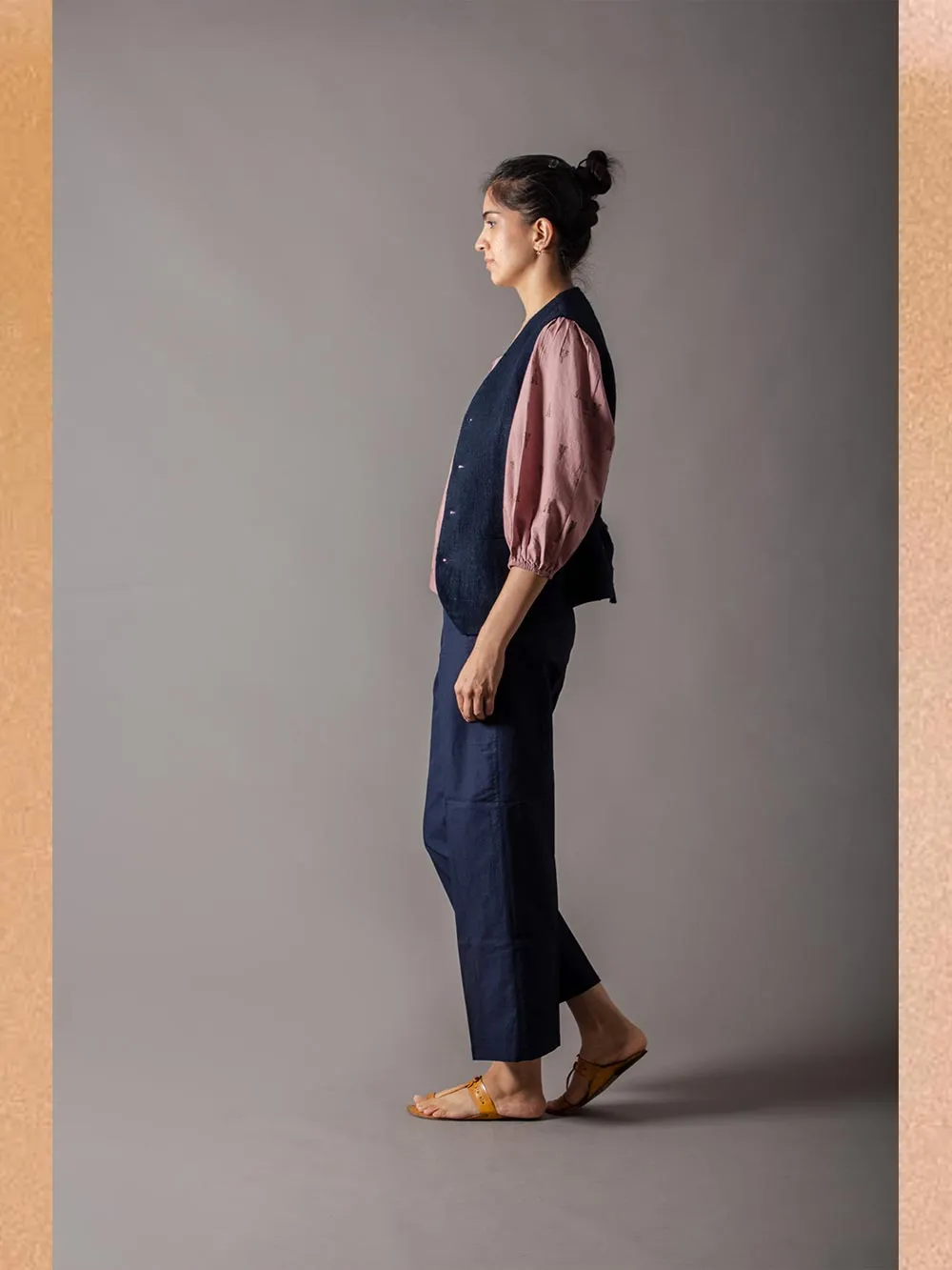 SUKETDHIR   I   SD Waist Coat | Heavy Linen | Navy