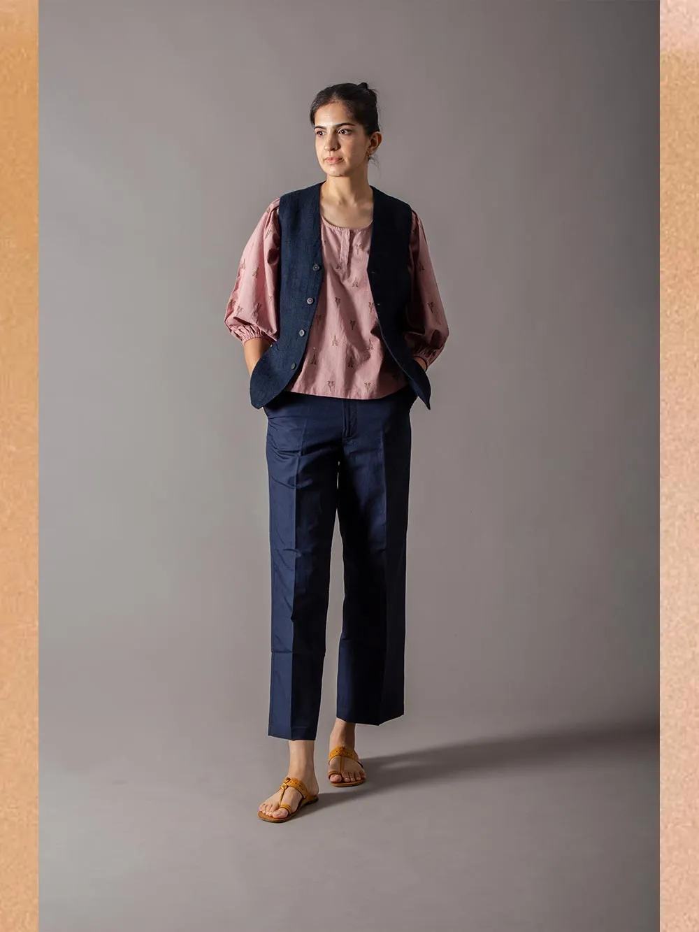 SUKETDHIR   I   SD Waist Coat | Heavy Linen | Navy