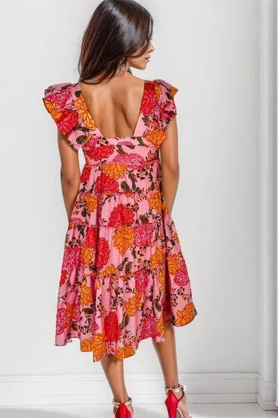 Summer Desire Square Neck Floral Dress