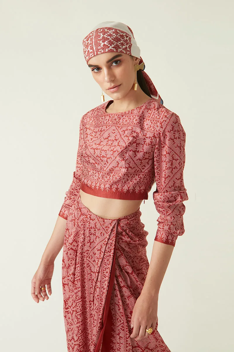 Summer Scarf Fine Muslin Liwung Printed-Java E2-Fashion Edit-30JV-76-Payal Pratap