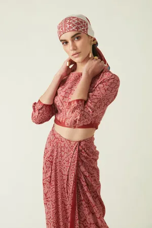 Summer Scarf Fine Muslin Liwung Printed-Java E2-Fashion Edit-30JV-76-Payal Pratap