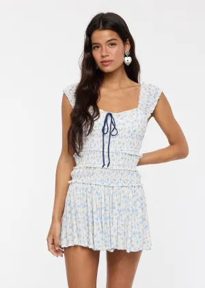 Suzanne Blue Floral Mini Dress