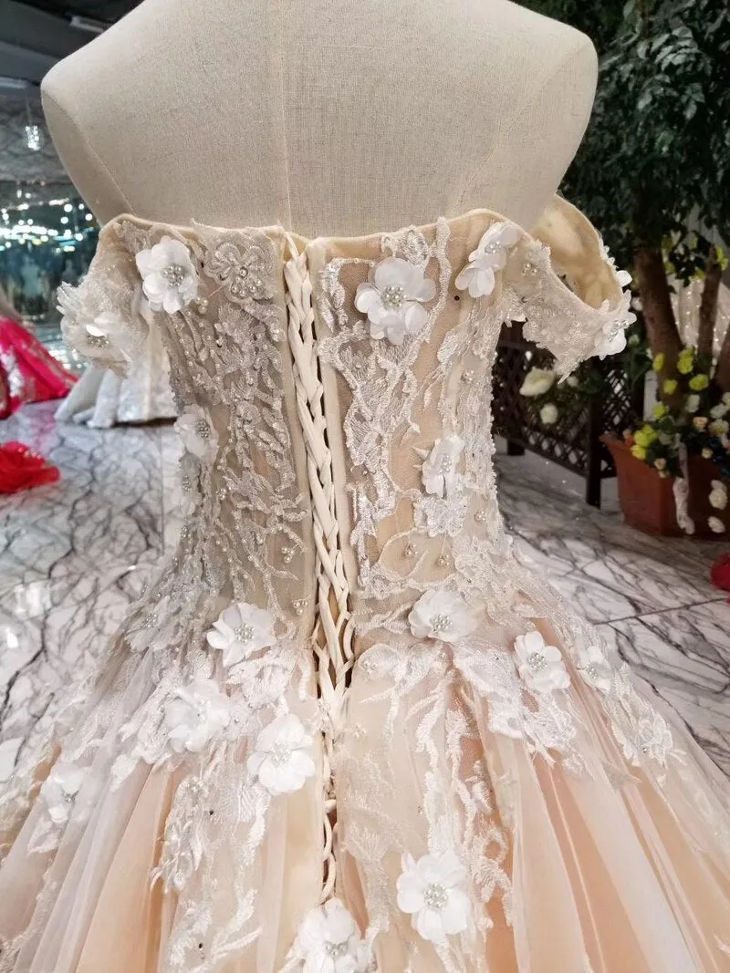 Sweetheart off the shoulder 3d flowers party dresses