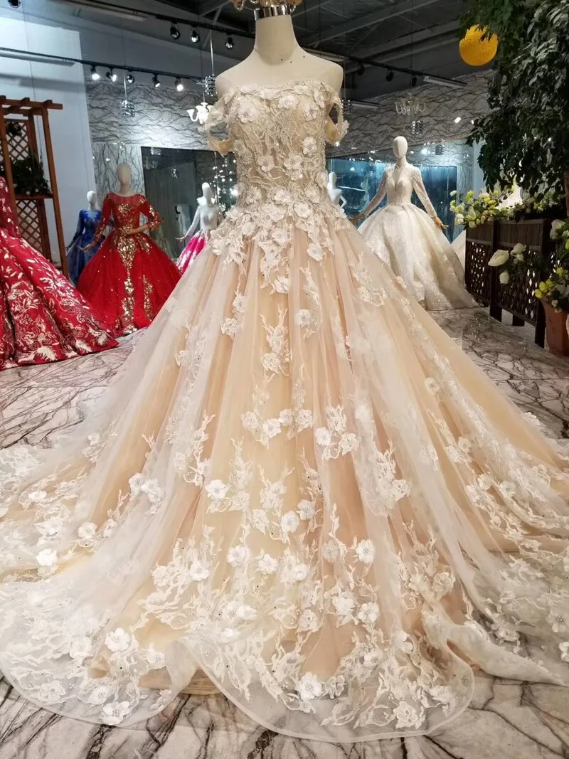 Sweetheart off the shoulder 3d flowers party dresses