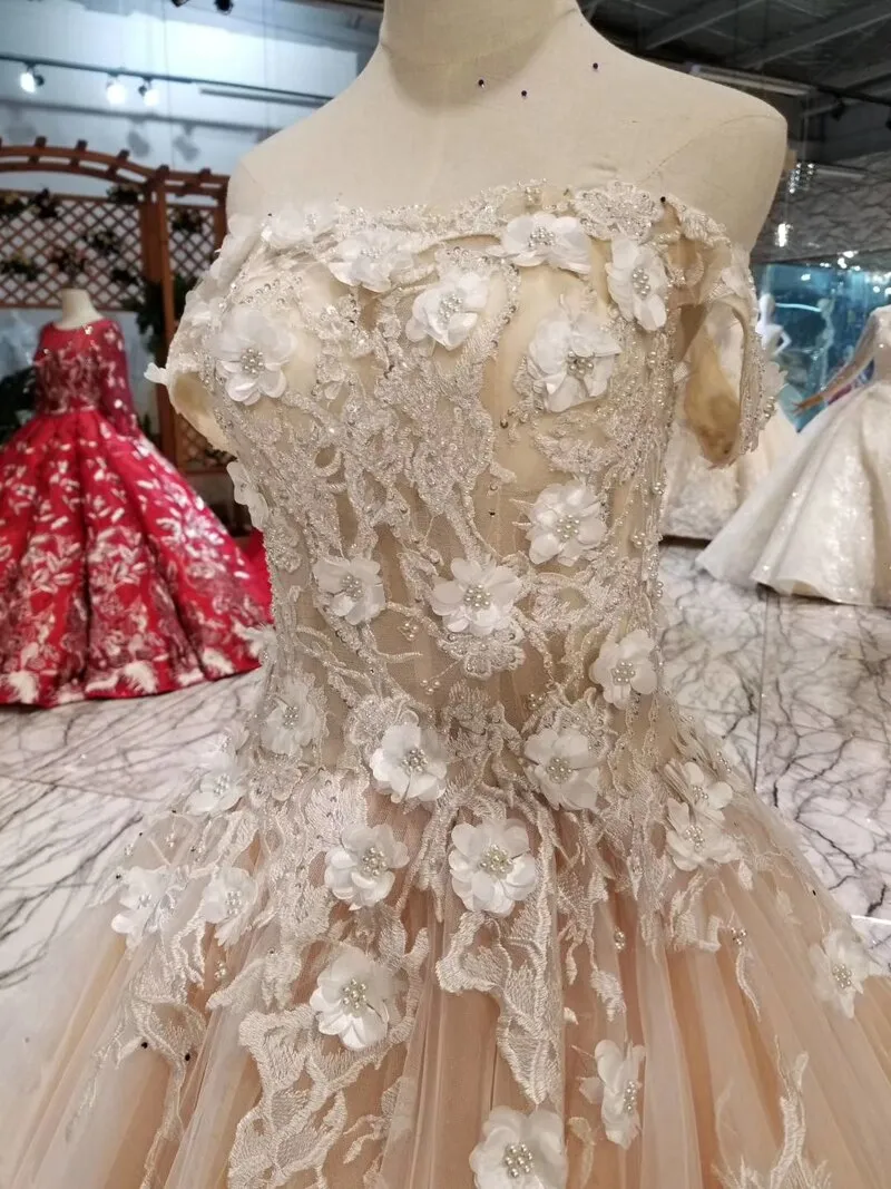 Sweetheart off the shoulder 3d flowers party dresses