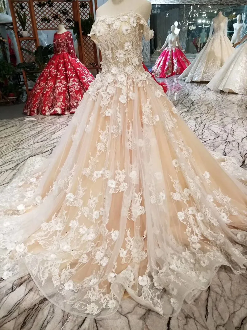 Sweetheart off the shoulder 3d flowers party dresses