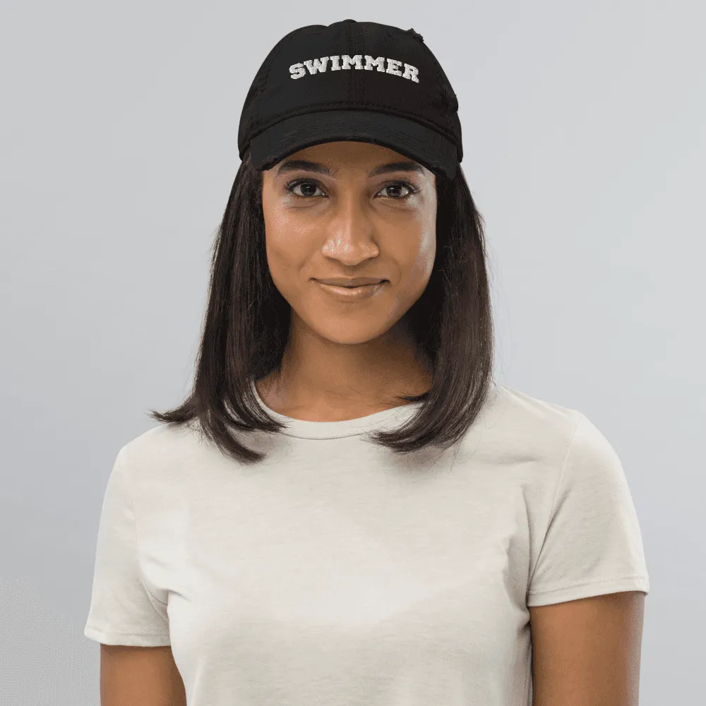 Swimmer Distressed Wash Baseball Cap